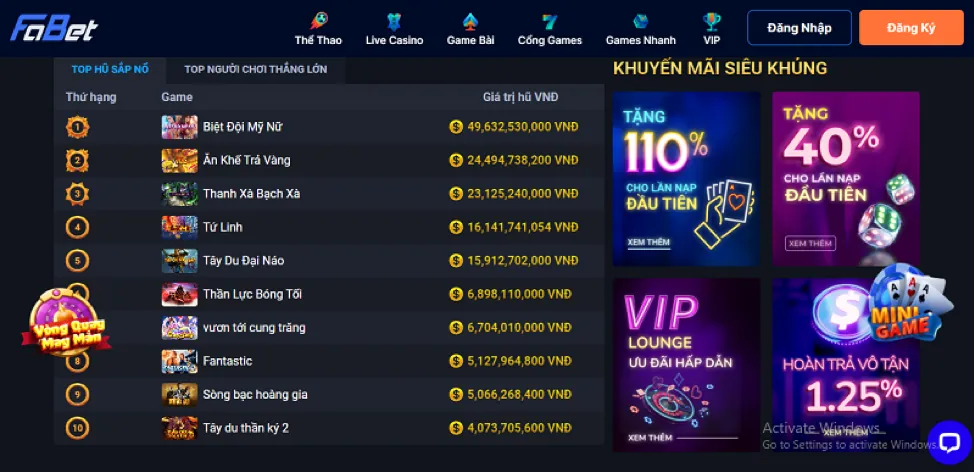 Chương trình VIP độc quyền của FSbet